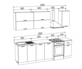 ТЕХНО-3 Кухонный гарнитур 2,0 м Компоновка №2 в Когалыме - kogalym.ok-mebel.com | фото 2