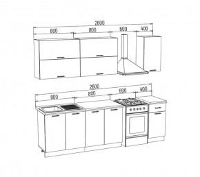 ТЕХНО Кухонный гарнитур 2,0 м Компоновка №2 в Когалыме - kogalym.ok-mebel.com | фото 10