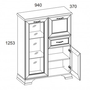 Тумба 1V2D1S, TIFFANY, цвет вудлайн кремовый в Когалыме - kogalym.ok-mebel.com | фото 2