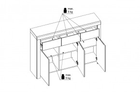 Тумба 3D3S, TAURUS, цвет белый/дуб вотан в Когалыме - kogalym.ok-mebel.com | фото 2