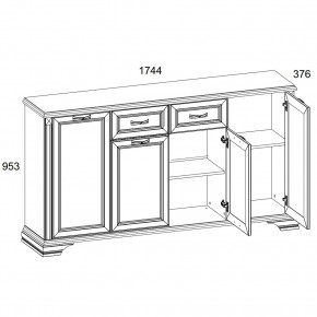 Тумба 4D1S, MONAKO, цвет Сосна винтаж/дуб анкона в Когалыме - kogalym.ok-mebel.com | фото 2