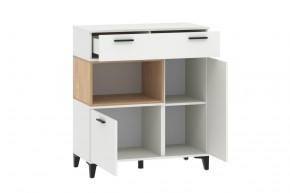 Тумба НМ 013.80 "Bergen" (Белый/Дуб бунратти) в Когалыме - kogalym.ok-mebel.com | фото 2