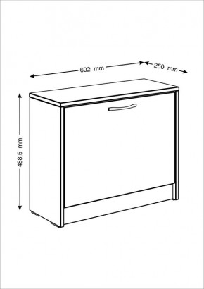 Тумба ОРИОН с одной полкой для обуви, цвет белый в Когалыме - kogalym.ok-mebel.com | фото 3