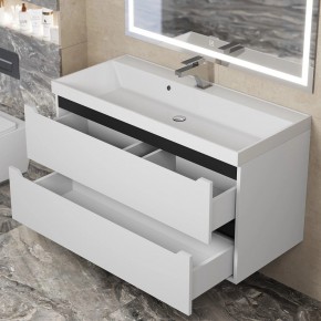 Тумба под раковину Uperwood Tanos 100 см, подвесная, белая/графит в Когалыме - kogalym.ok-mebel.com | фото 9