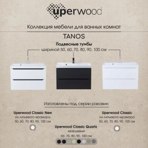 Тумба под раковину Uperwood Tanos 100 см, подвесная, белая матовая в Когалыме - kogalym.ok-mebel.com | фото 8