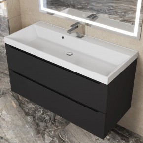 Тумба под раковину Uperwood Tanos 100 см, подвесная, черная матовая в Когалыме - kogalym.ok-mebel.com | фото