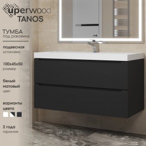 Тумба под раковину Uperwood Tanos 100 см, подвесная, черная матовая в Когалыме - kogalym.ok-mebel.com | фото 3