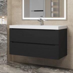 Тумба под раковину Uperwood Tanos 100 см, подвесная, черная матовая в Когалыме - kogalym.ok-mebel.com | фото 8