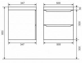 Тумба под раковину Uperwood Tanos 50 см, подвесная, черная матовая в Когалыме - kogalym.ok-mebel.com | фото 3