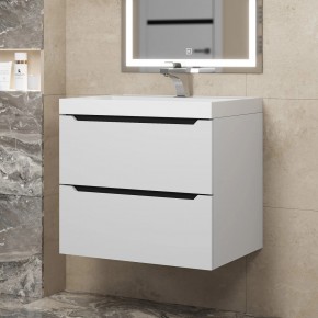 Тумба под раковину Uperwood Tanos 60 см, подвесная, белая/графит в Когалыме - kogalym.ok-mebel.com | фото