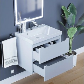 Тумба под раковину Uperwood Tanos 60 см, подвесная, белая матовая в Когалыме - kogalym.ok-mebel.com | фото 2