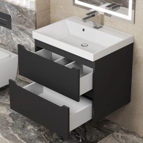 Тумба под раковину Uperwood Tanos 60 см, подвесная, черная матовая в Когалыме - kogalym.ok-mebel.com | фото 2