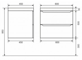 Тумба под раковину Uperwood Tanos 60 см, подвесная, черная матовая в Когалыме - kogalym.ok-mebel.com | фото 6
