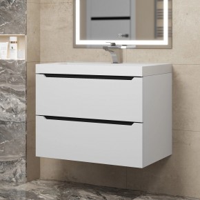 Тумба под раковину Uperwood Tanos 70 см, подвесная, белая/графит в Когалыме - kogalym.ok-mebel.com | фото