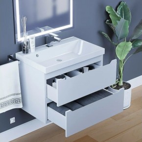 Тумба под раковину Uperwood Tanos 70 см, подвесная, белая матовая в Когалыме - kogalym.ok-mebel.com | фото 2