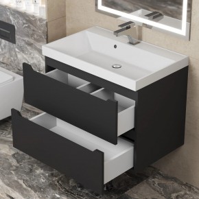 Тумба под раковину Uperwood Tanos 70 см, подвесная, черная матовая в Когалыме - kogalym.ok-mebel.com | фото 2