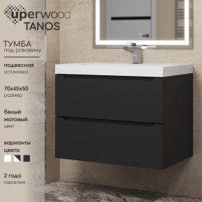 Тумба под раковину Uperwood Tanos 70 см, подвесная, черная матовая в Когалыме - kogalym.ok-mebel.com | фото 3