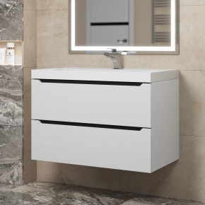 Тумба под раковину Uperwood Tanos 80 см, подвесная, белая/графит в Когалыме - kogalym.ok-mebel.com | фото