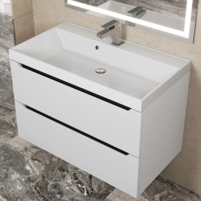 Тумба под раковину Uperwood Tanos 80 см, подвесная, белая/графит в Когалыме - kogalym.ok-mebel.com | фото 8