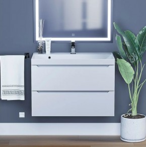 Тумба под раковину Uperwood Tanos 80 см, подвесная, белая матовая в Когалыме - kogalym.ok-mebel.com | фото