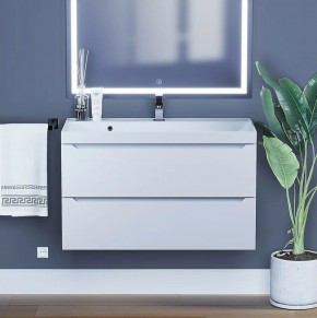 Тумба под раковину Uperwood Tanos 90 см, подвесная, белая матовая в Когалыме - kogalym.ok-mebel.com | фото