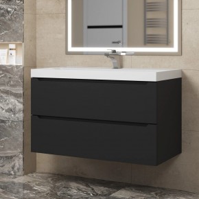 Тумба под раковину Uperwood Tanos 90 см, подвесная, черная матовая в Когалыме - kogalym.ok-mebel.com | фото