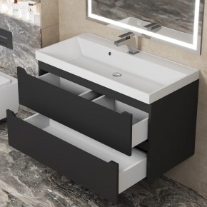 Тумба под раковину Uperwood Tanos 90 см, подвесная, черная матовая в Когалыме - kogalym.ok-mebel.com | фото 10