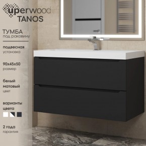 Тумба под раковину Uperwood Tanos 90 см, подвесная, черная матовая в Когалыме - kogalym.ok-mebel.com | фото 3