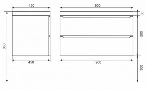 Тумба под раковину Uperwood Tanos 90 см, подвесная, черная матовая в Когалыме - kogalym.ok-mebel.com | фото 6