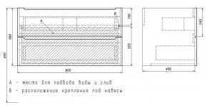 Тумба под раковину Uperwood Tanos 90 см, подвесная, черная матовая в Когалыме - kogalym.ok-mebel.com | фото 7