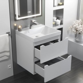 Тумба с раковиной Uperwood Tanos 50 см, подвесная, белая матовая в Когалыме - kogalym.ok-mebel.com | фото 11