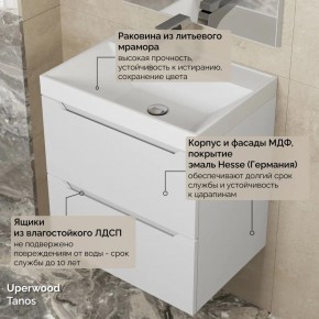 Тумба с раковиной Uperwood Tanos 50 см, подвесная, белая матовая в Когалыме - kogalym.ok-mebel.com | фото 6