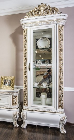 Витрина одностворчатая Алсу (белый глянец) в Когалыме - kogalym.ok-mebel.com | фото 2