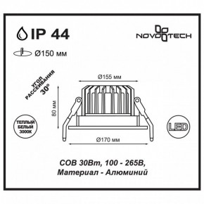 Встраиваемый светильник Novotech Drum 357604 в Когалыме - kogalym.ok-mebel.com | фото 3